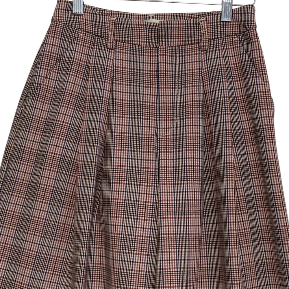 Anthropologie Maeve The Avery Pleated Wide-Leg Trousers: Plaid Edition | Size 0 - Picture 5 of 13
